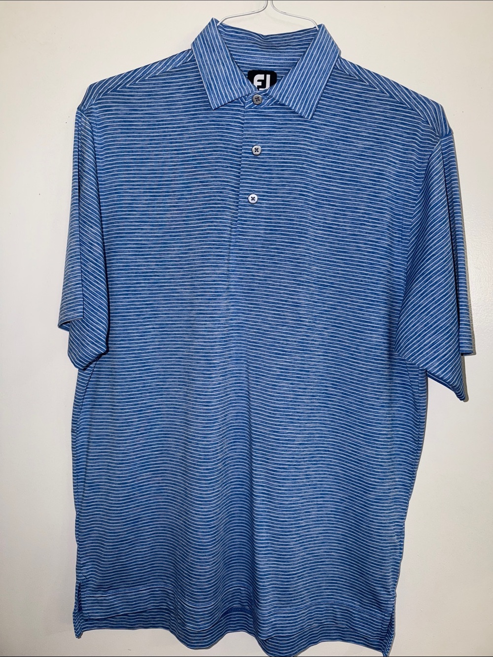 FootJoy Blue Striped Short-Sleeve Polo